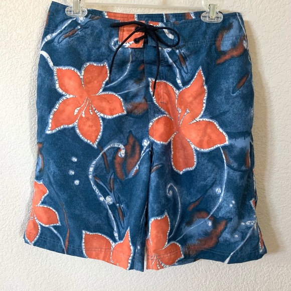 Nautica Swim Trunk Shorts Hawaiian Floral 30 - Picture 1 of 7